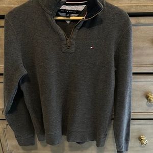Tommy Hilfiger men pullover sweater 1/4 zip Gray size S/P
